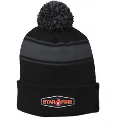 Stripe Pom Pom Beanie
